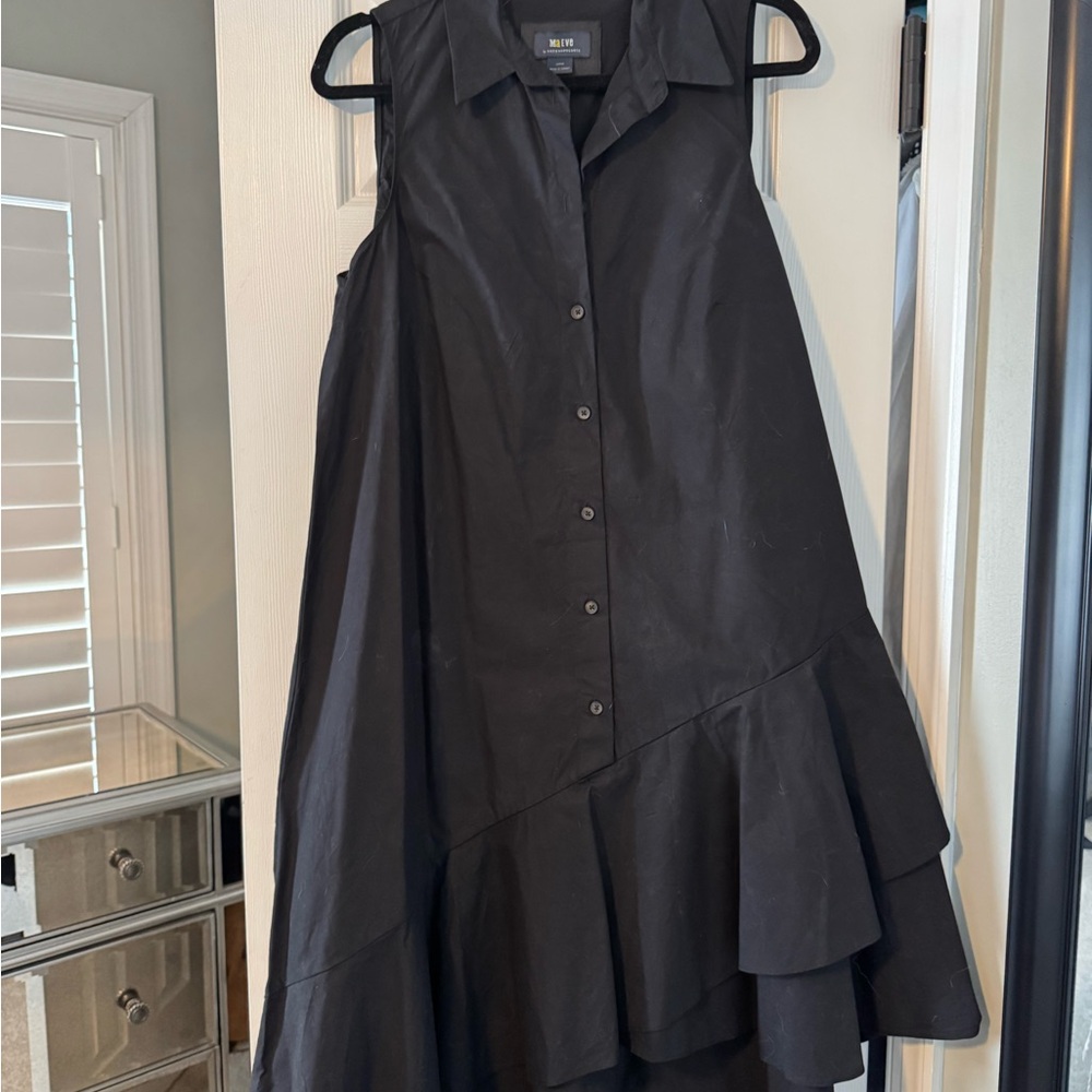 Anthropologie Maeve Black Asymmetrical Dress